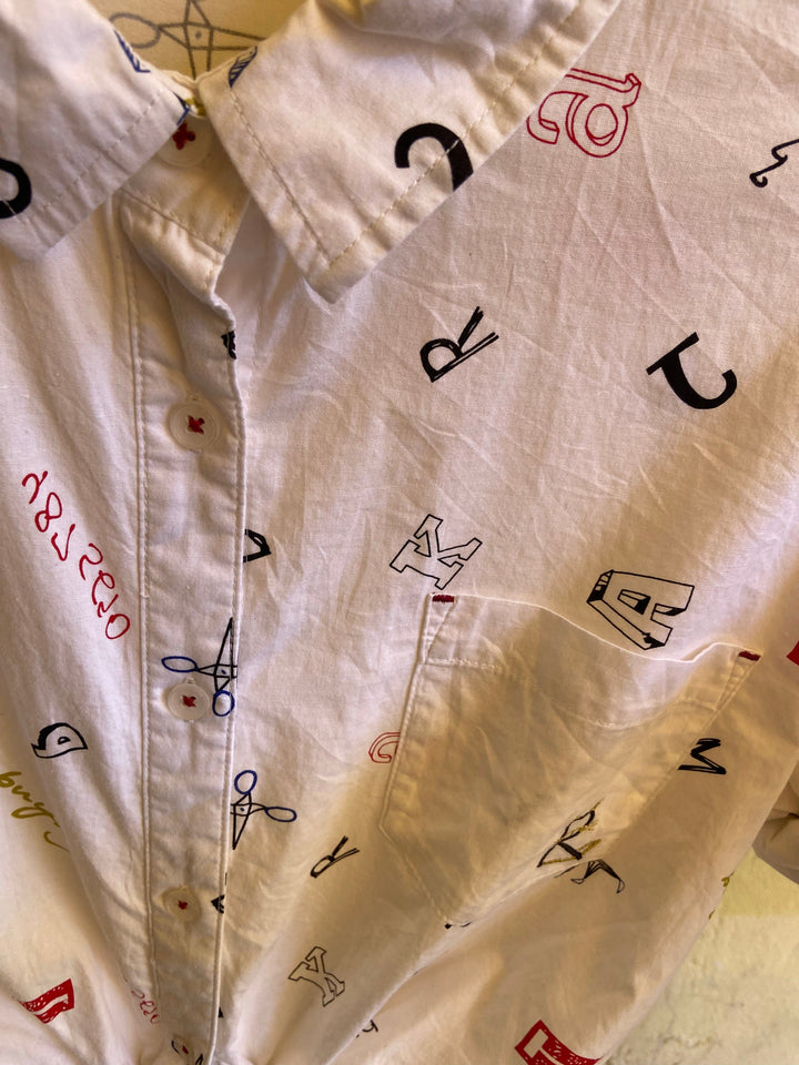 Vintage Vintage bluser XL Vintagebluse -  Bokstavlek, str XL