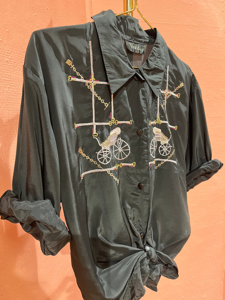 Vintage Vintage bluser L Vintagebluse - Broderi-kjerre, str L