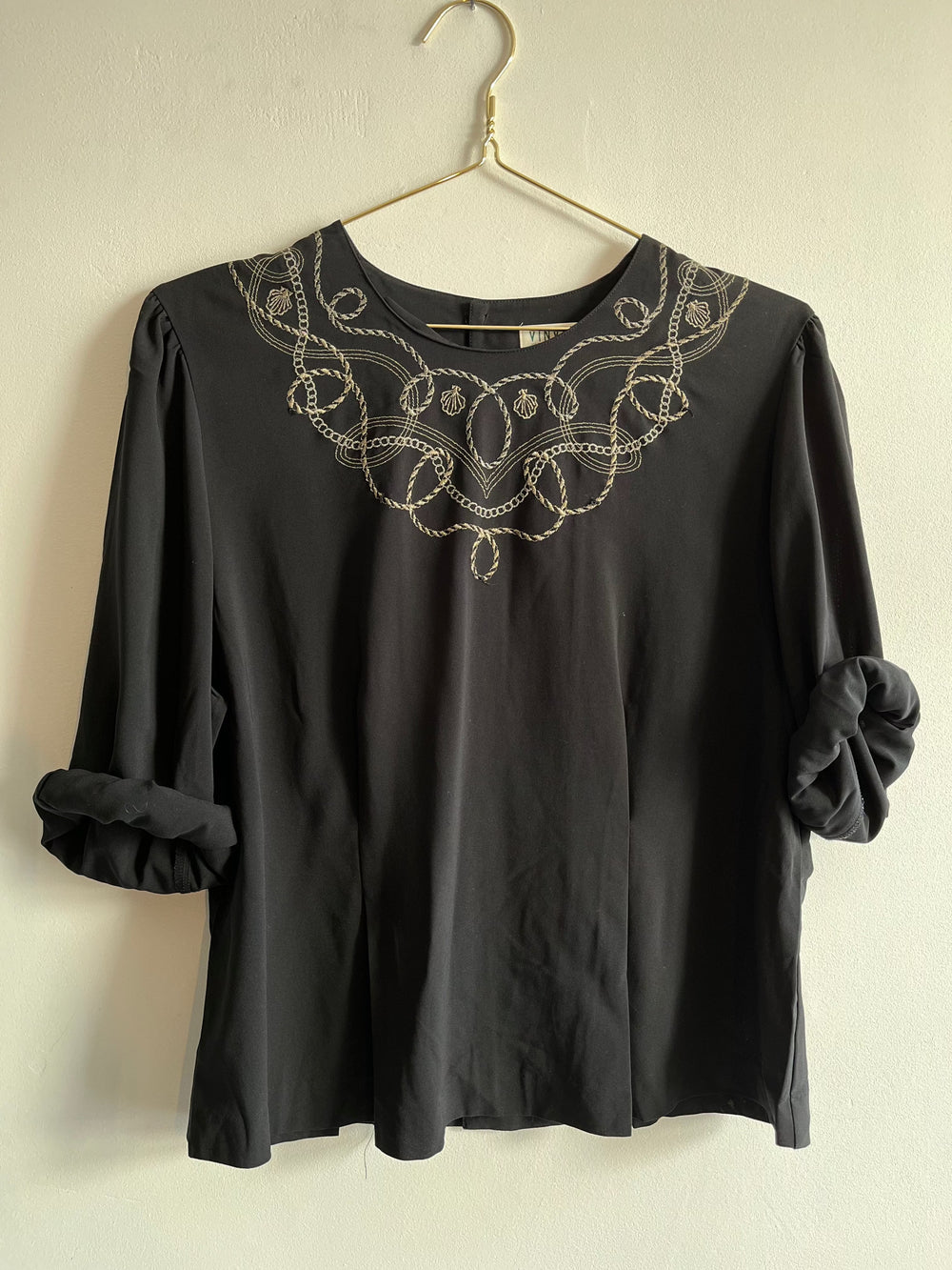 Vintage Vintage bluser M Vintagebluse - Broderilenker, str M