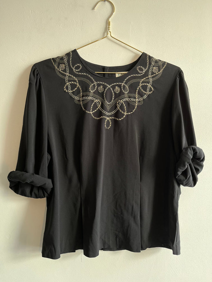 Vintage Vintage bluser M Vintagebluse - Broderilenker, str M