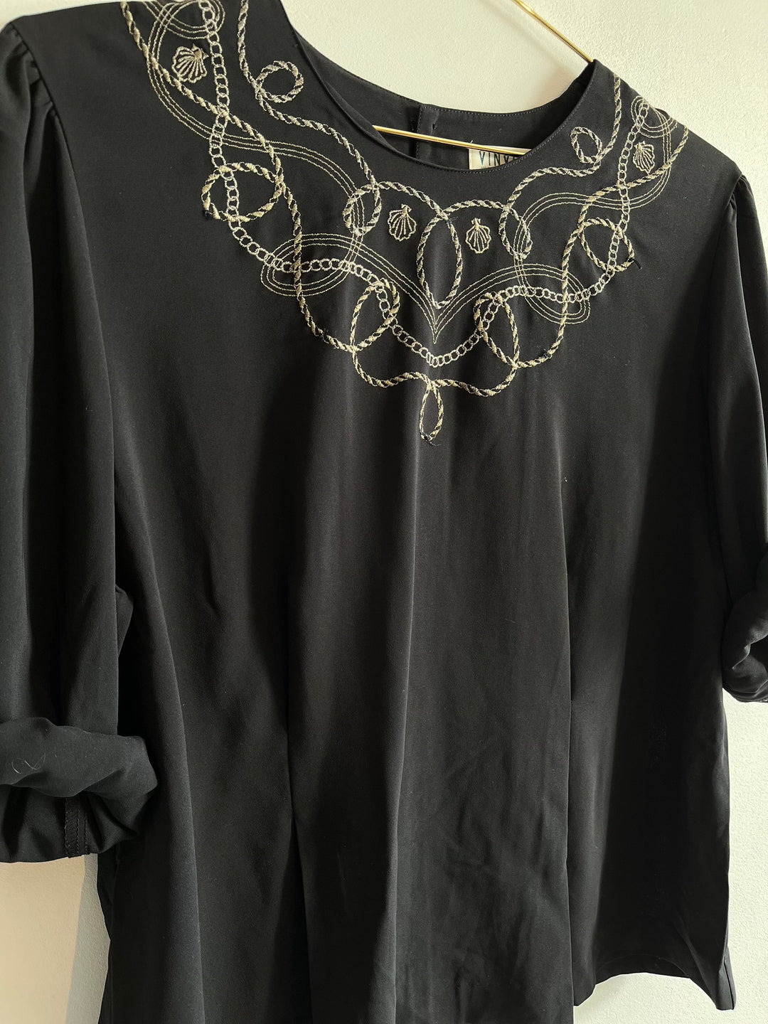 Vintage Vintage bluser M Vintagebluse - Broderilenker, str M