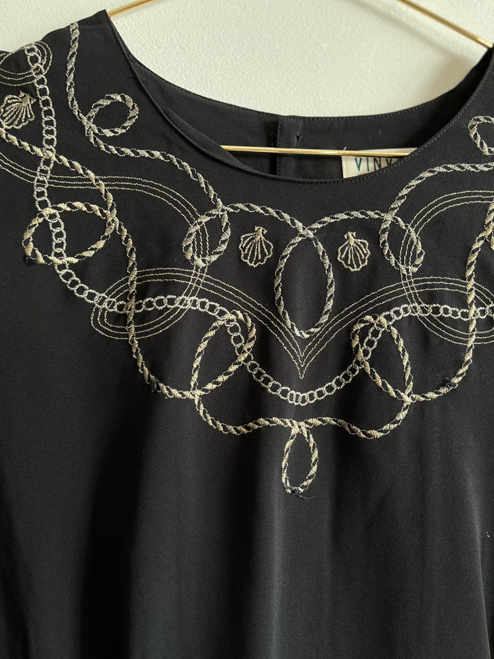 Vintage Vintage bluser M Vintagebluse - Broderilenker, str M