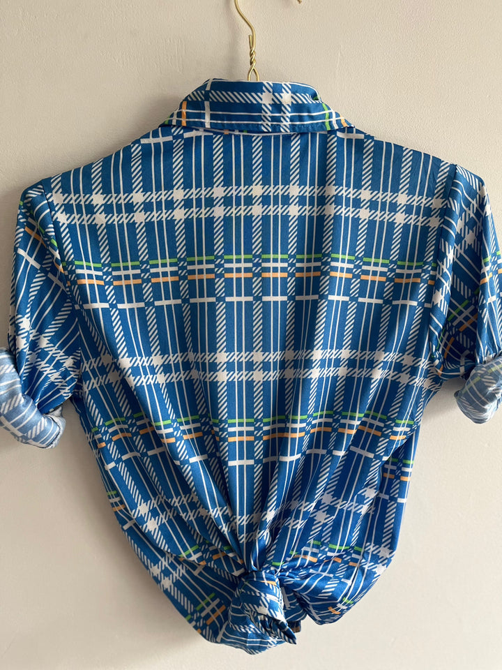 Vintage Vintage bluser XXS Vintagebluse - Candyruter, str XXS