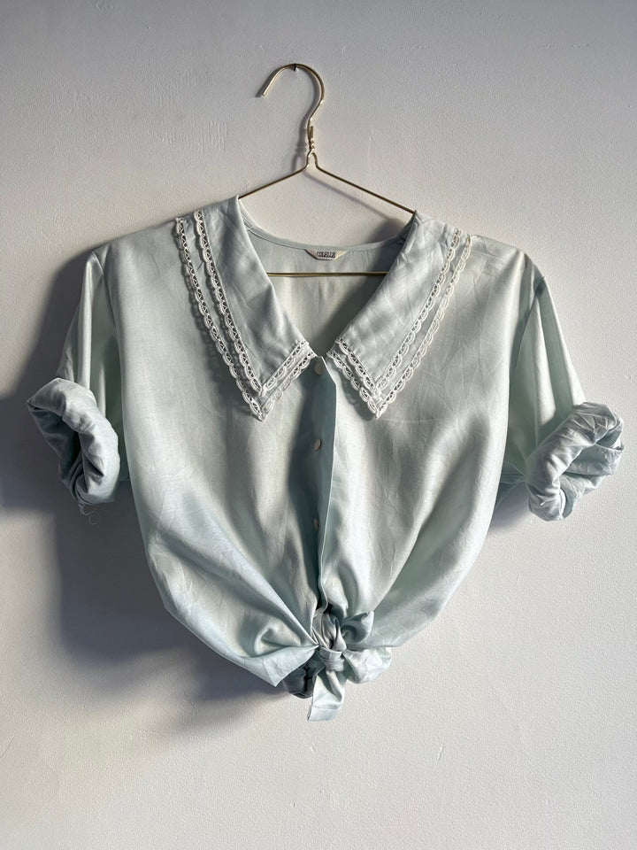 Vintage Vintage bluser S Vintagebluse - Dobbel krage, str S