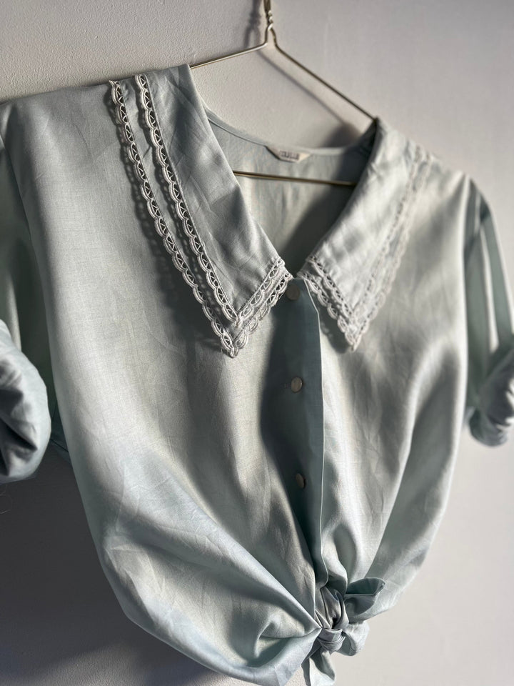 Vintage Vintage bluser S Vintagebluse - Dobbel krage, str S