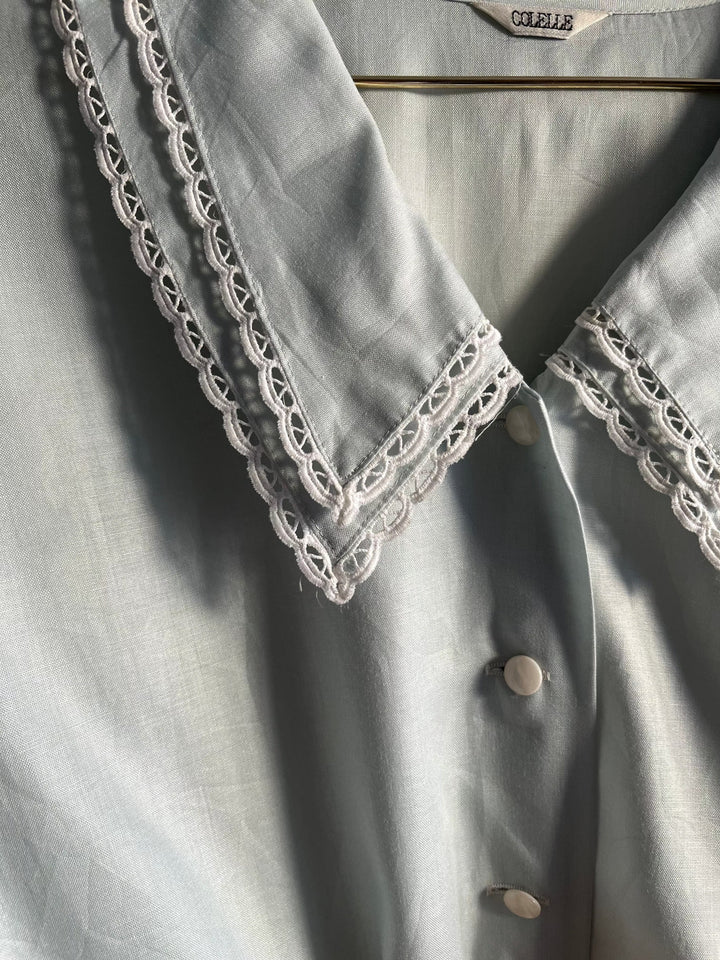 Vintage Vintage bluser S Vintagebluse - Dobbel krage, str S