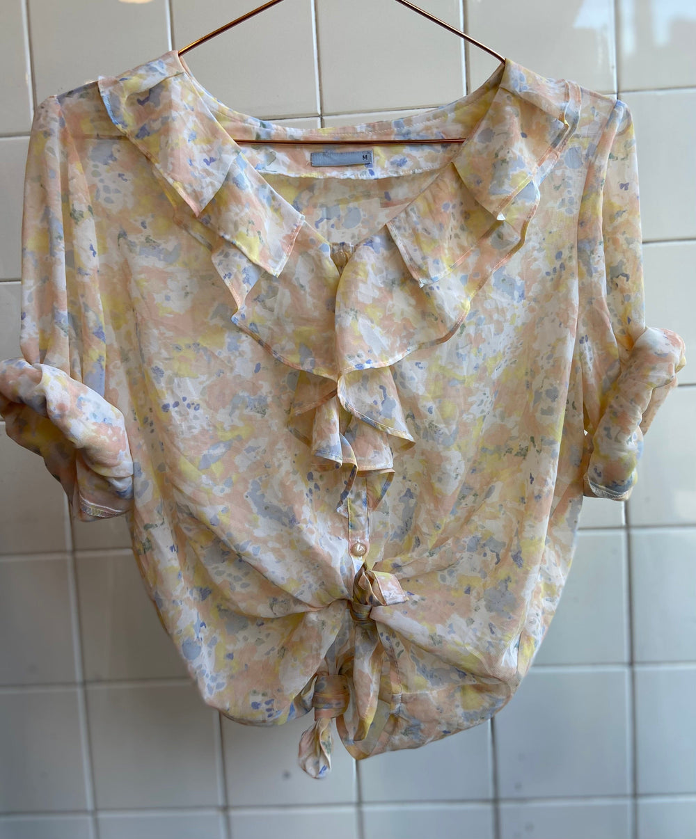 Vintage Vintage bluser L Vintagebluse -  Elegant pastell, str L