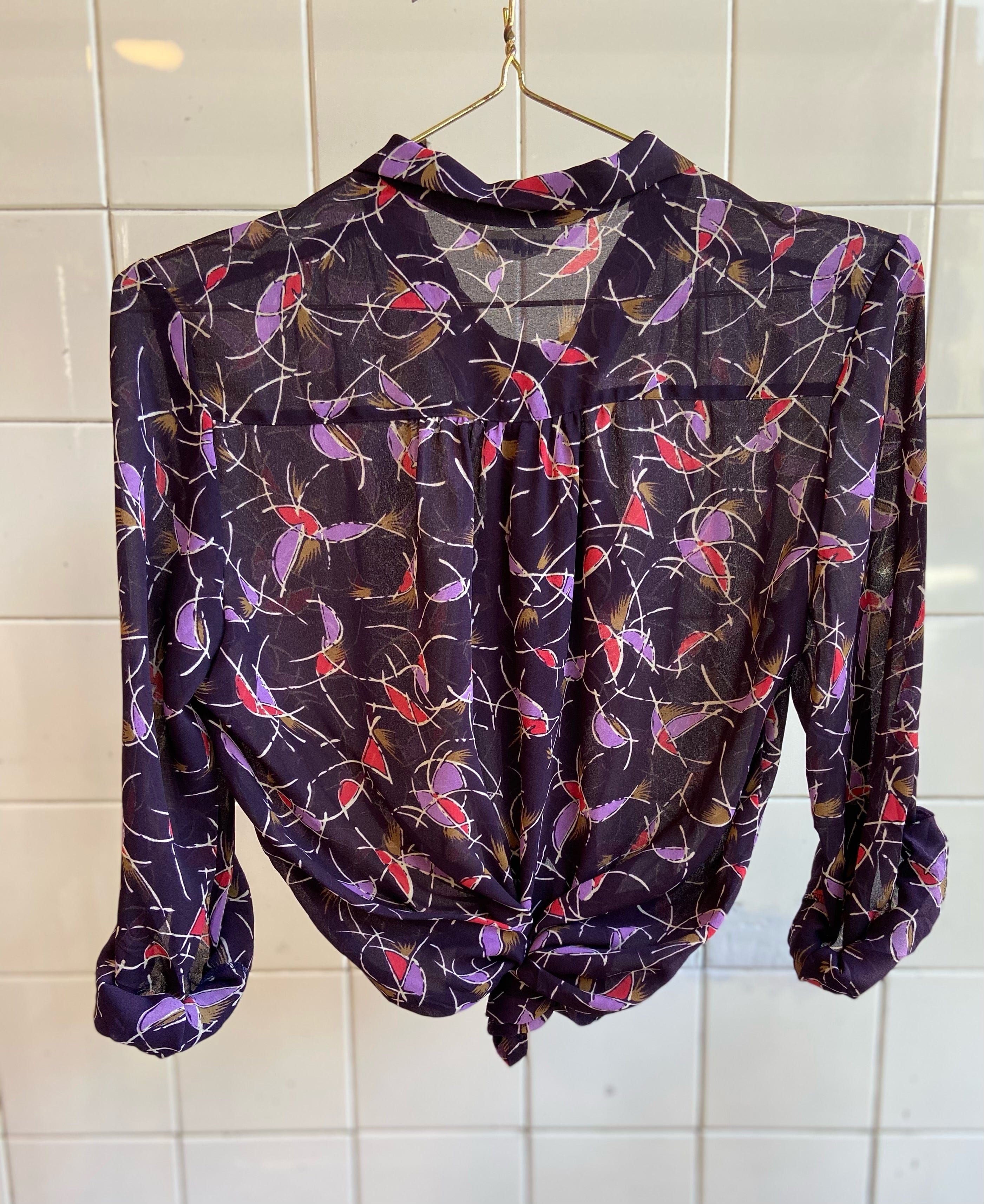 Vintage Vintage bluser S Vintagebluse - Fargerik geometri , str S
