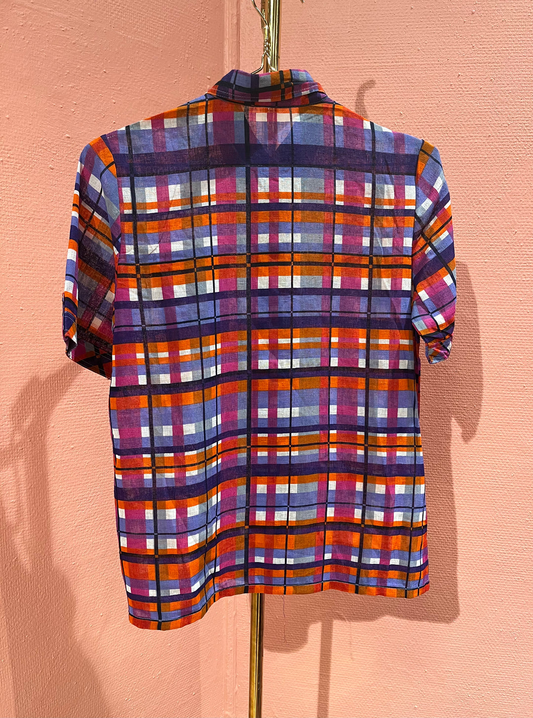 Vintage Vintage bluser XS Vintagebluse - Fargerik skotsk, str XS