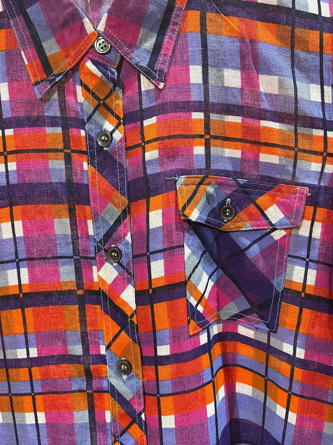 Vintage Vintage bluser XS Vintagebluse - Fargerik skotsk, str XS