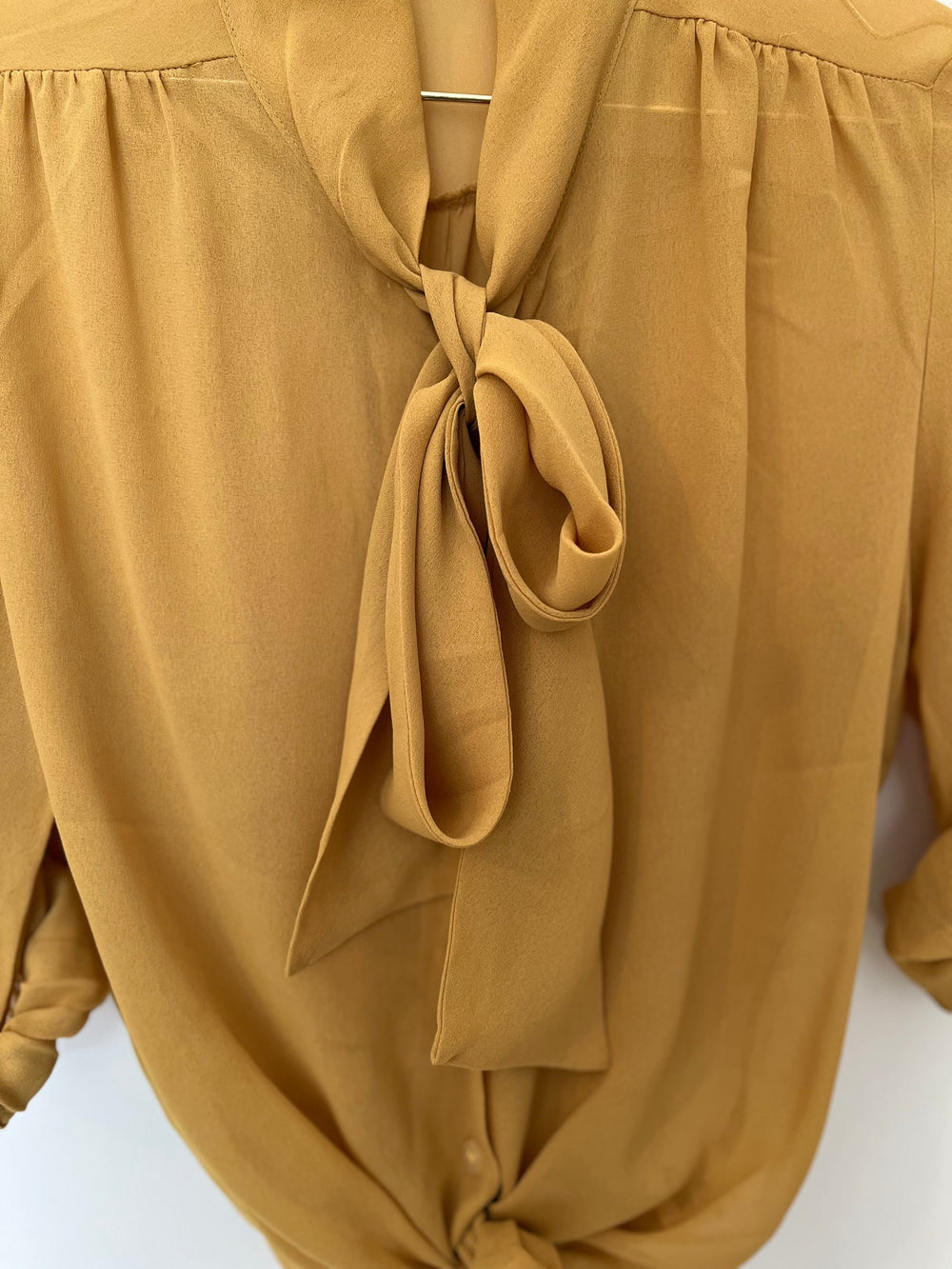 Vintage Vintage bluser S Vintagebluse -  Florlett gul, str S