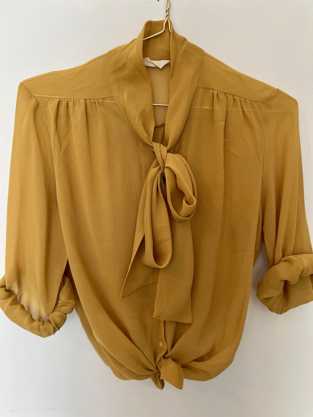 Vintage Vintage bluser S Vintagebluse -  Florlett gul, str S