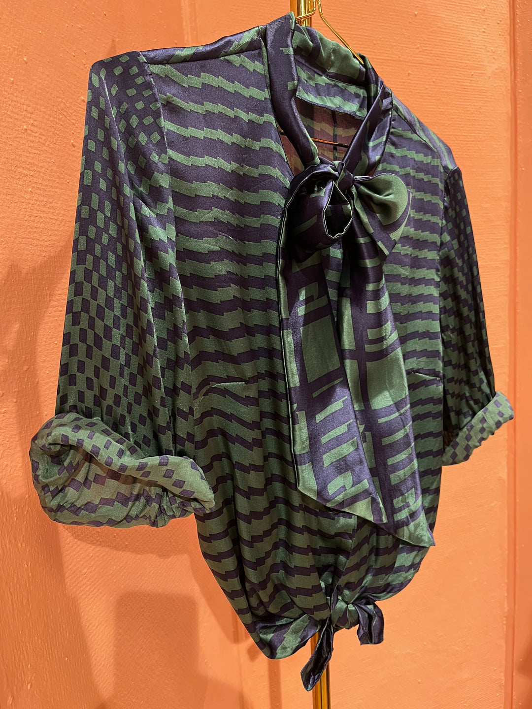 Vintage Vintage bluser S Vintagebluse - Glansmønster, str S