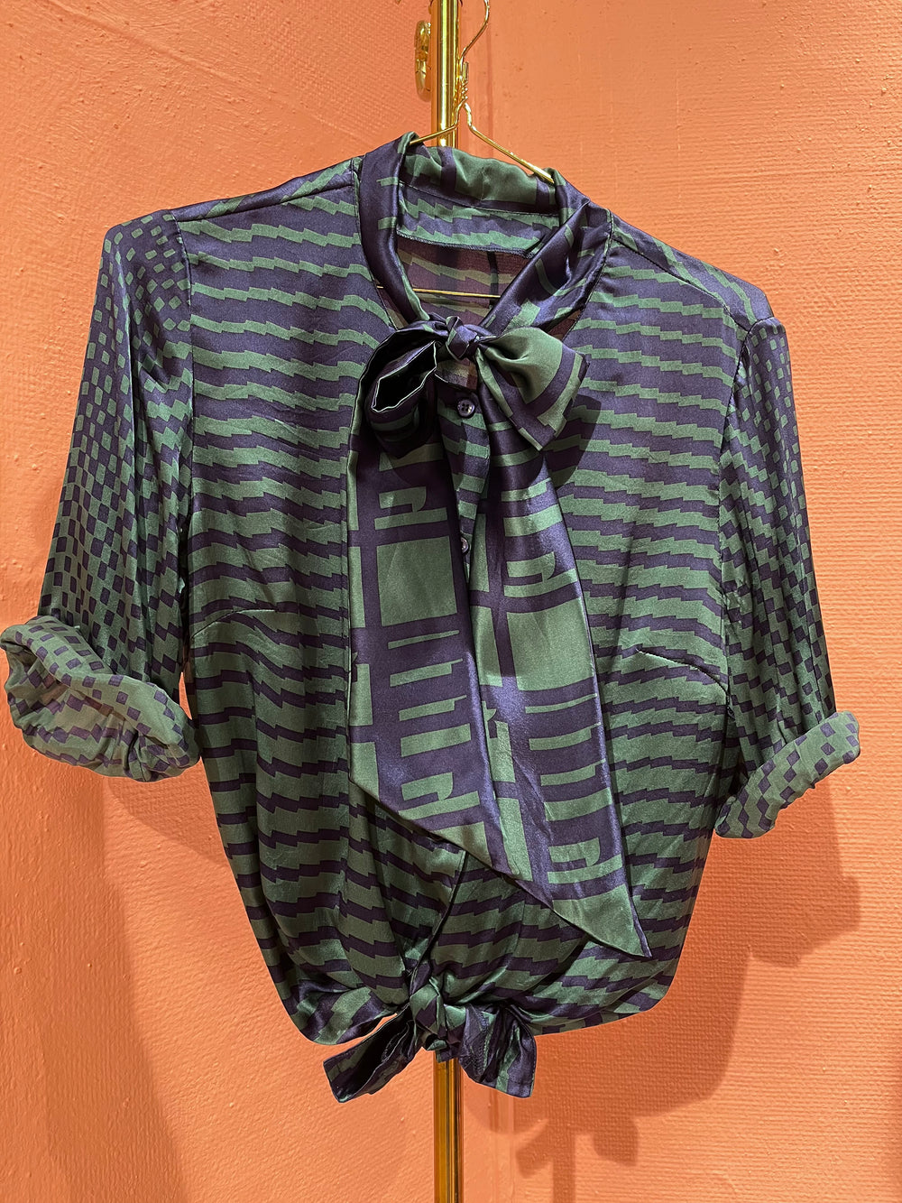 Vintage Vintage bluser S Vintagebluse - Glansmønster, str S