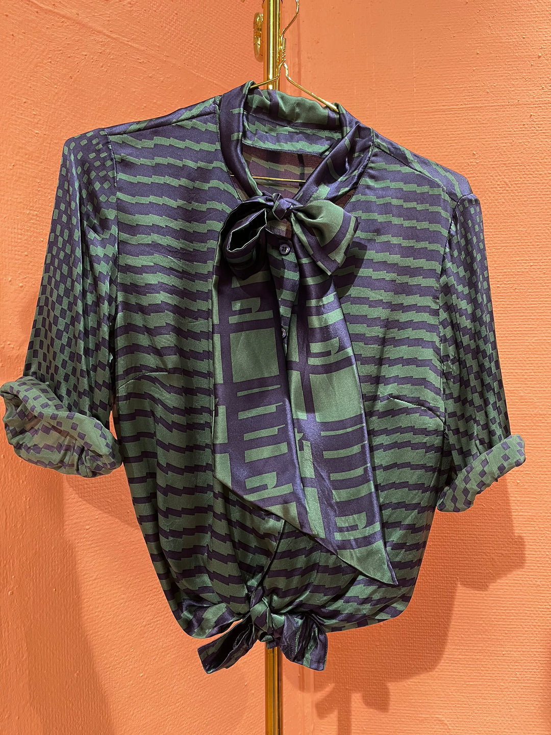 Vintage Vintage bluser S Vintagebluse - Glansmønster, str S