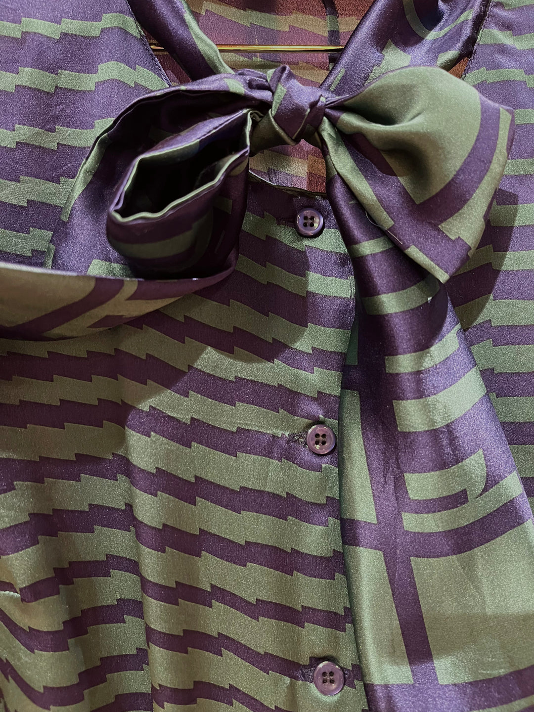 Vintage Vintage bluser S Vintagebluse - Glansmønster, str S