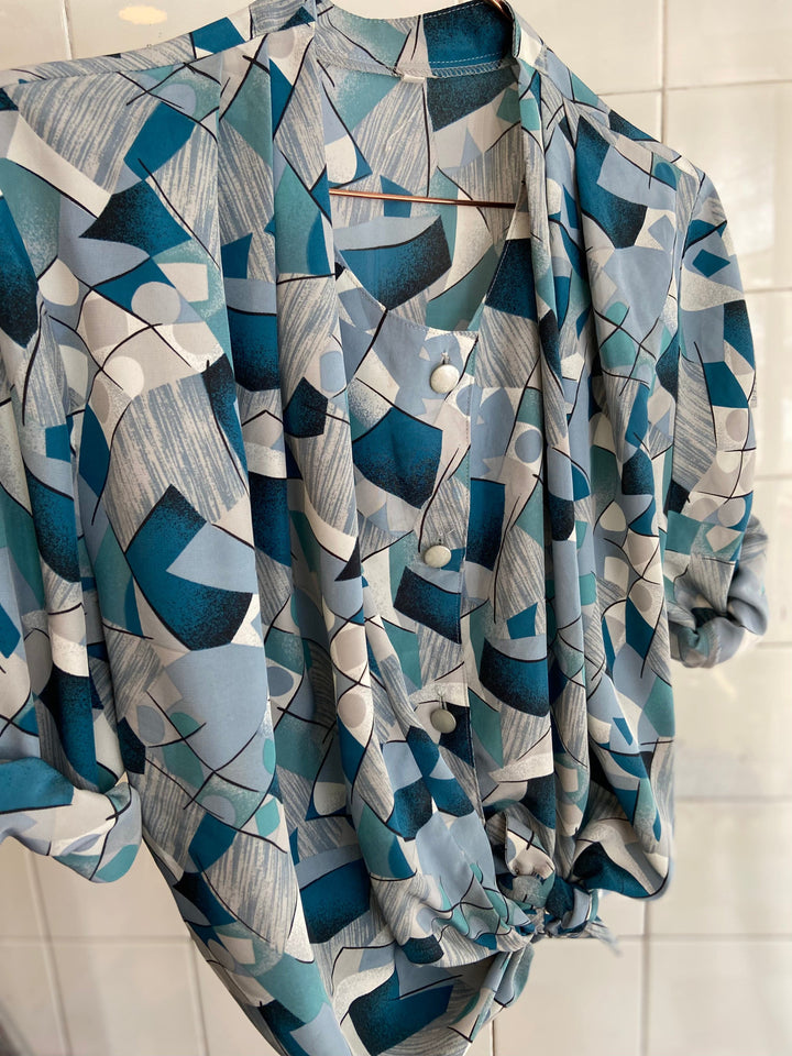 Vintage Vintage bluser XL Vintagebluse - Grafisk, str XL