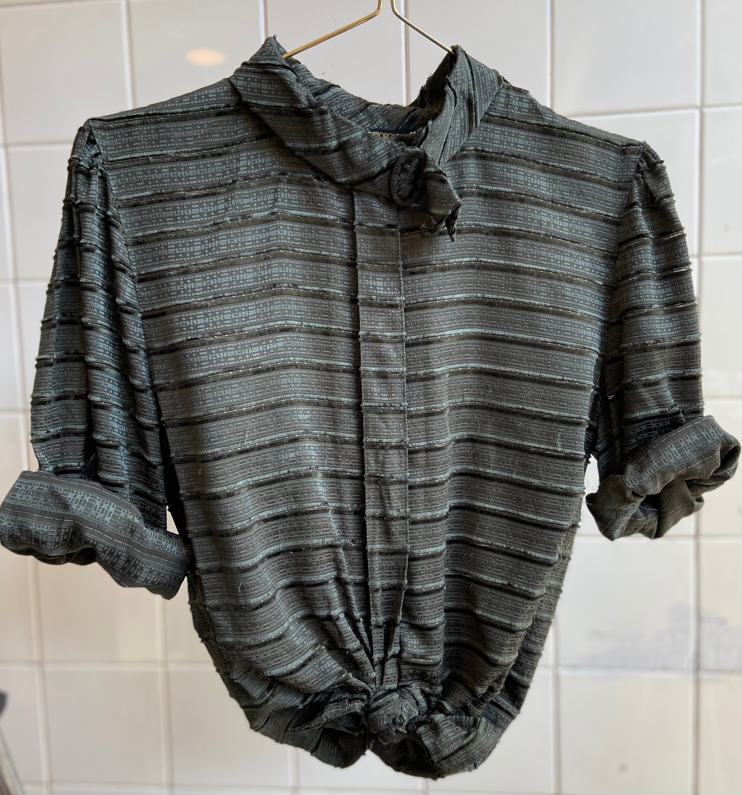 Vintage Vintage bluser S Vintagebluse - Grønn velour, str S