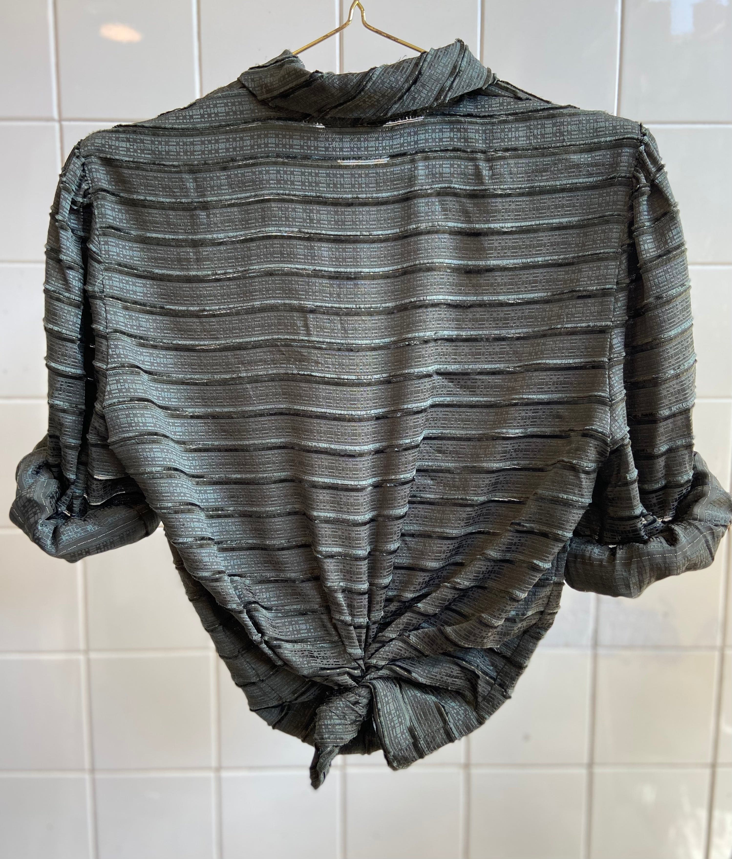 Vintage Vintage bluser S Vintagebluse - Grønn velour, str S