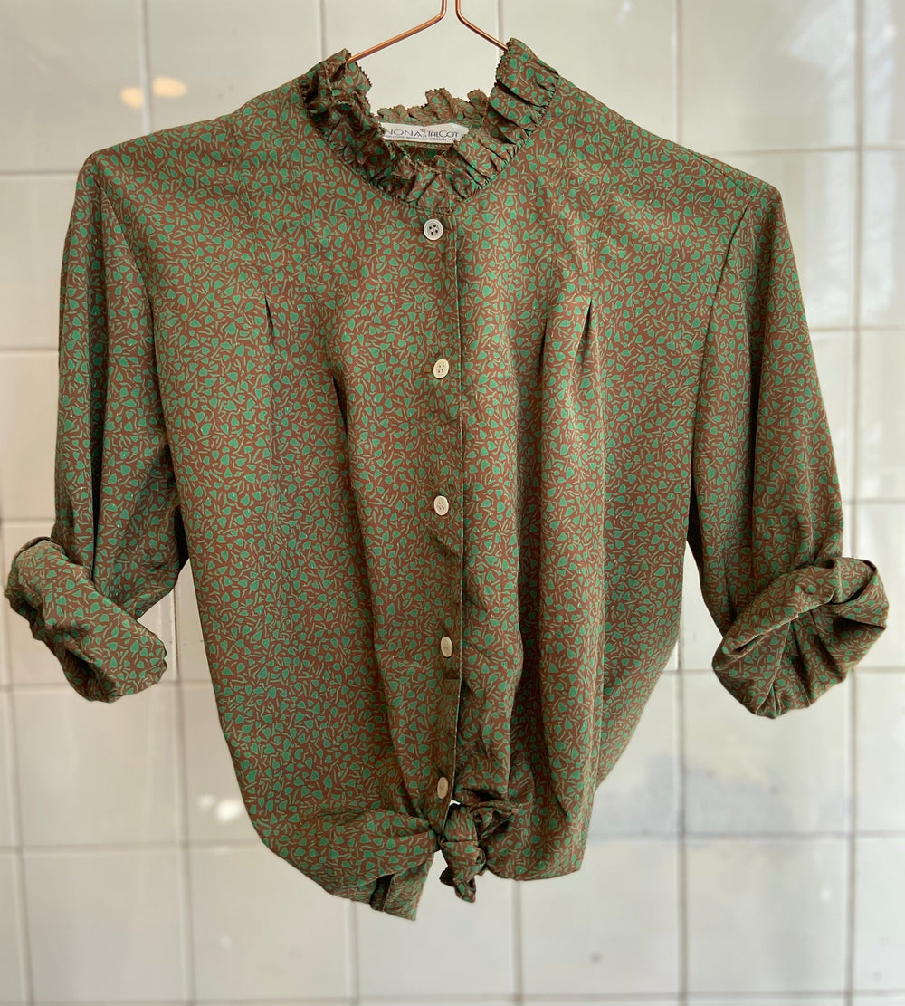 Vintage Vintage bluser L Vintagebluse - Hjerteblader, str L