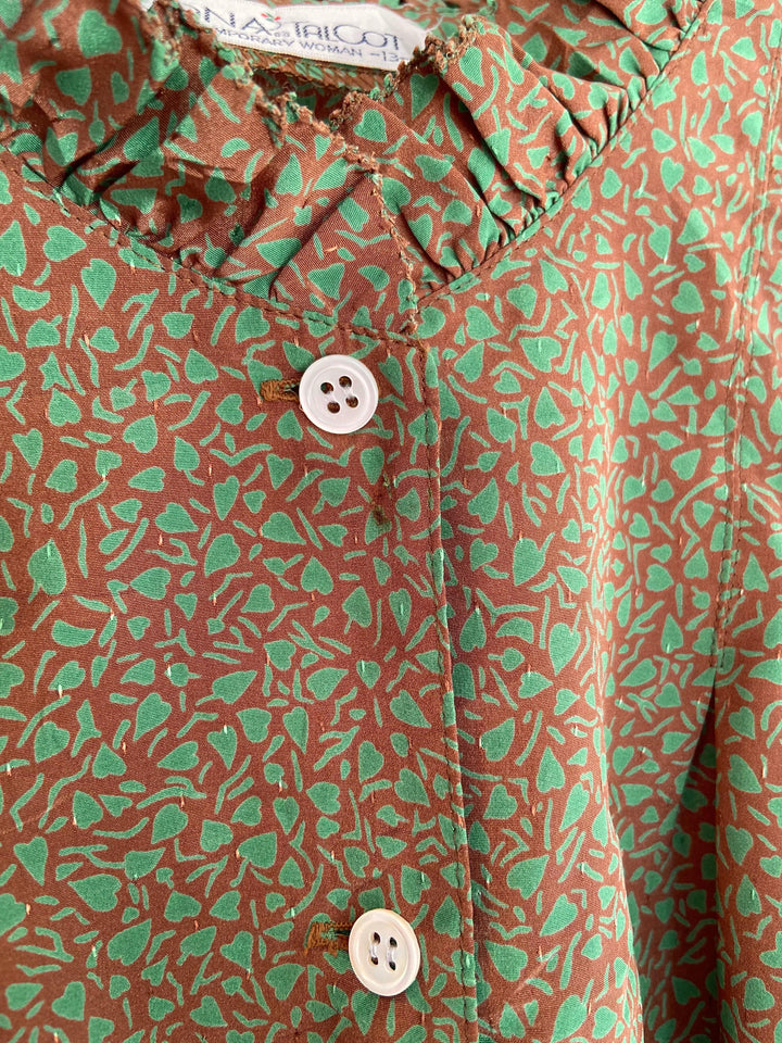 Vintage Vintage bluser L Vintagebluse - Hjerteblader, str L