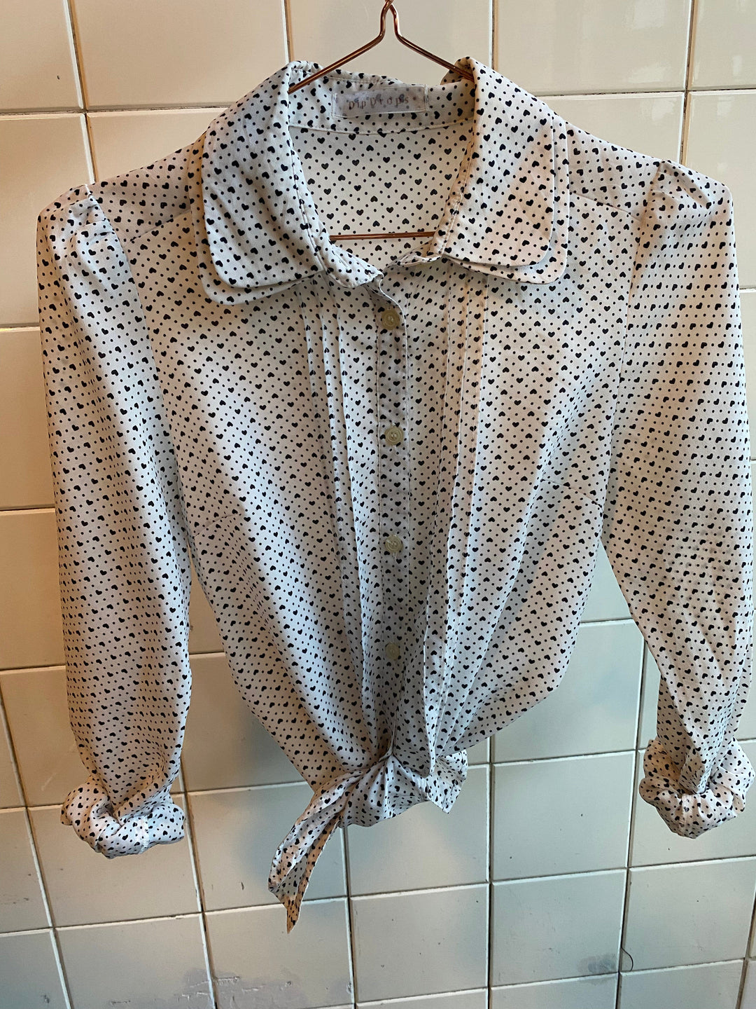 Vintage Vintage bluser XXS Vintagebluse - Hjertelig, str XXS