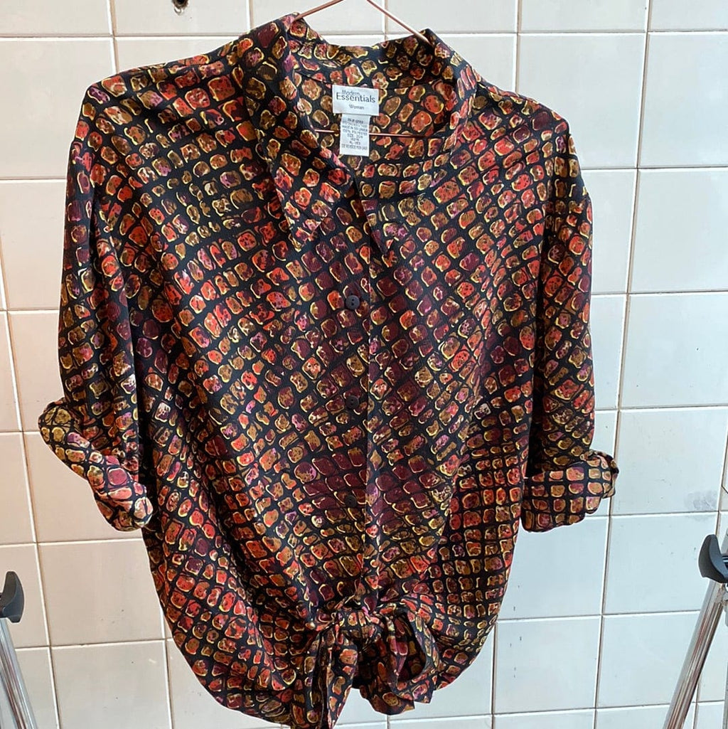 Vintage Vintage bluser 4XL Vintagebluse - Krokodille, str 4XL