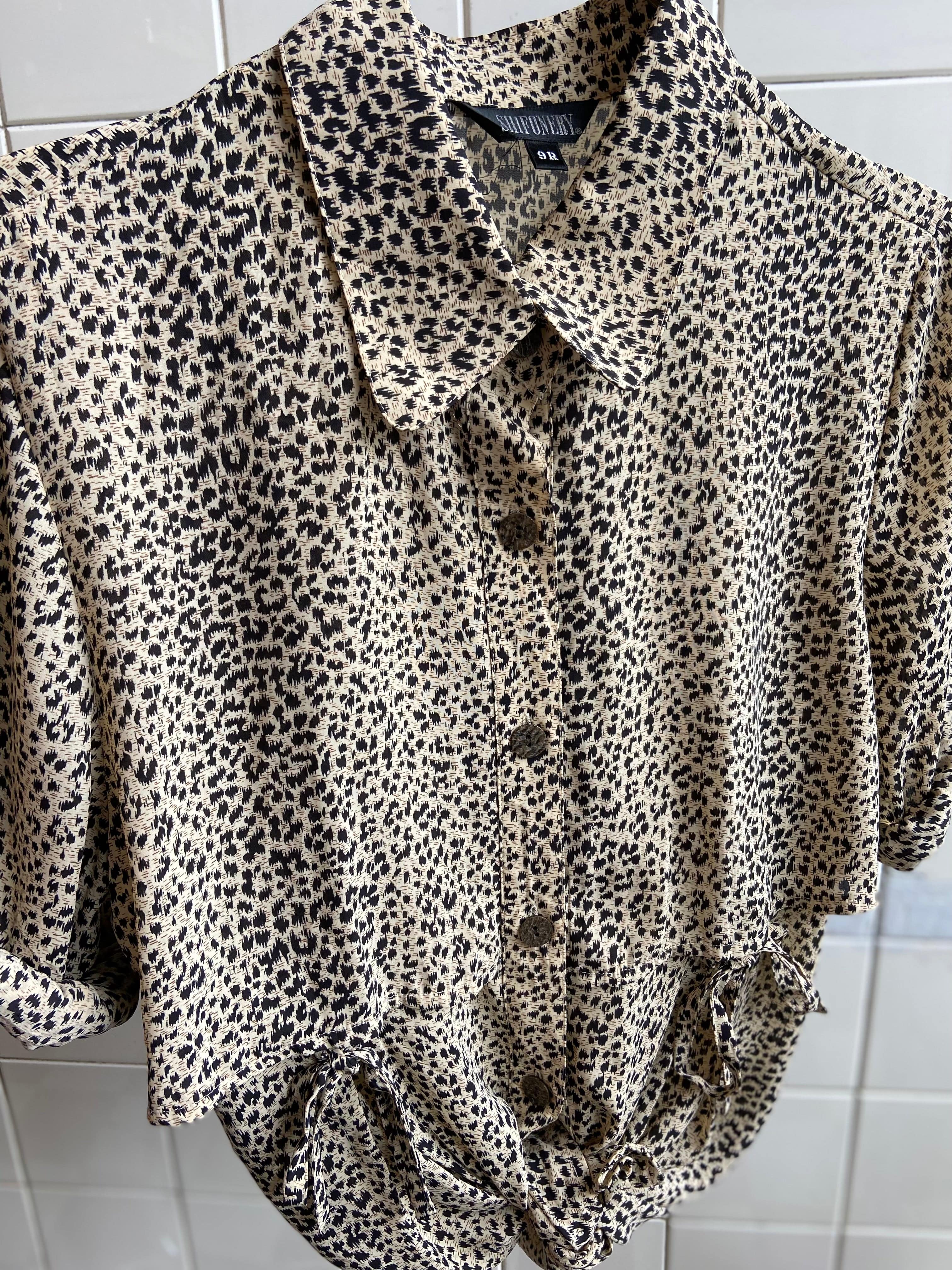Vintage Vintage bluser S Vintagebluse - Leopardsløyfer, str S