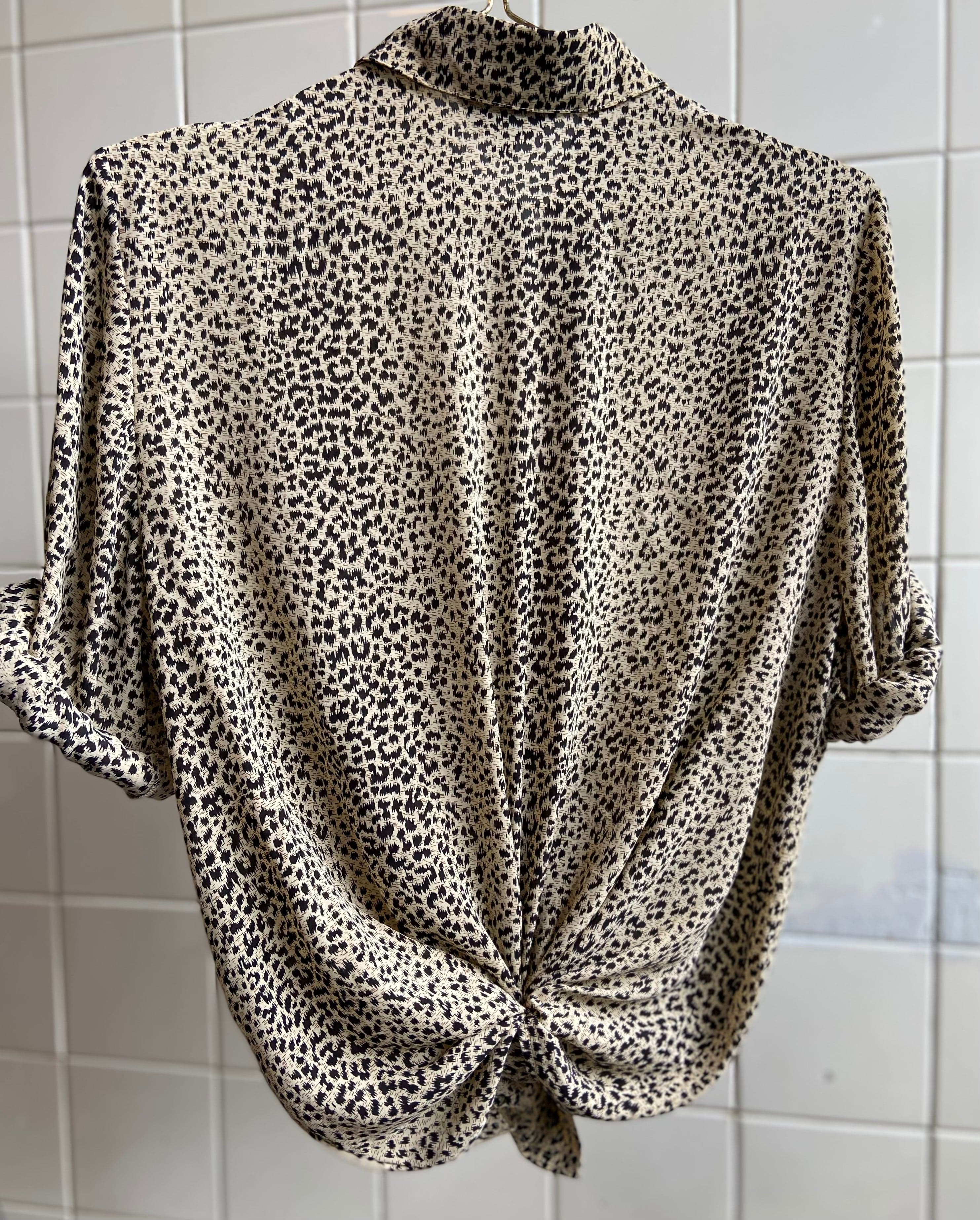 Vintage Vintage bluser S Vintagebluse - Leopardsløyfer, str S