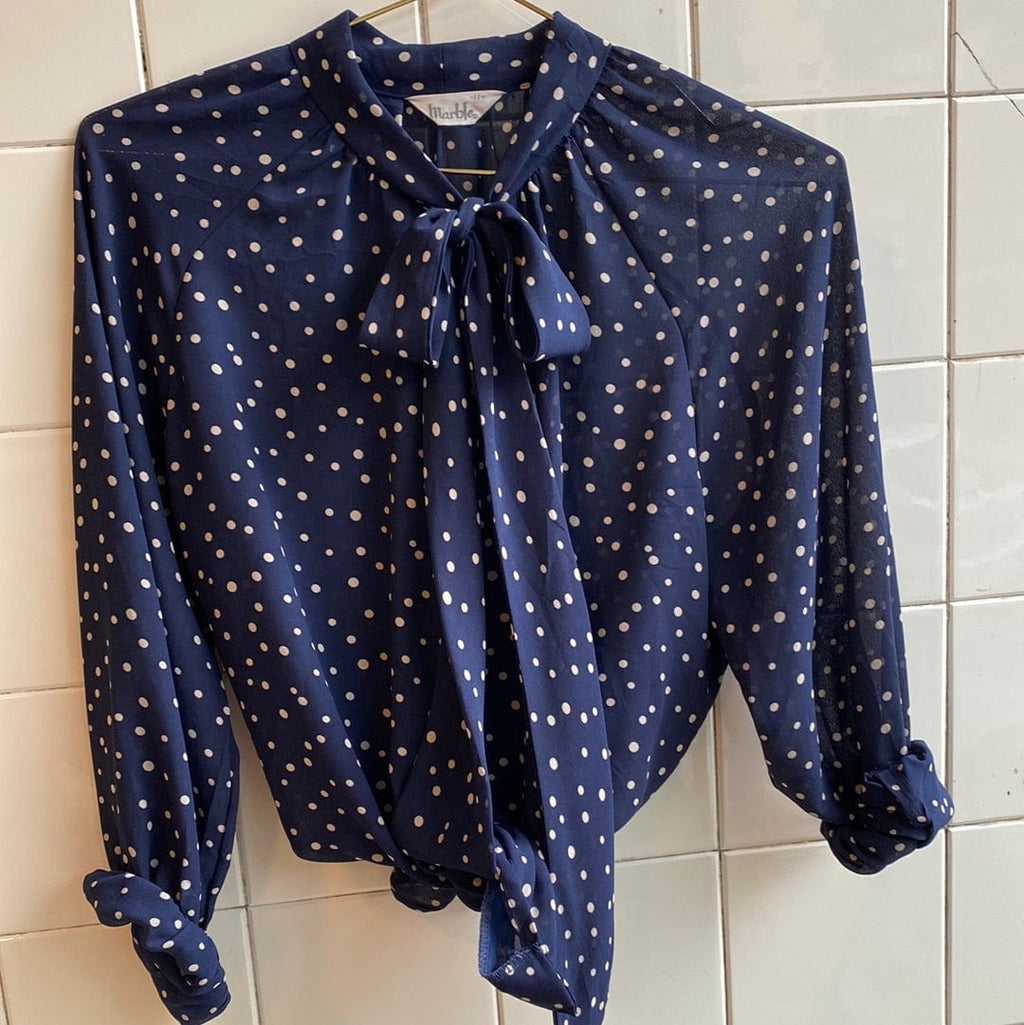 Vintage Vintage bluser M Vintagebluse - Nattehimmel, str M