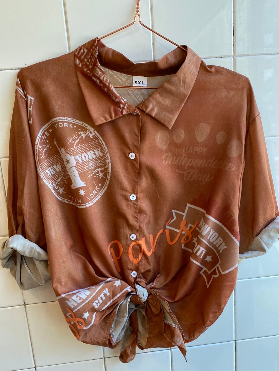 Vintage Vintage bluser 4XL Vintagebluse - New York, str 4XL