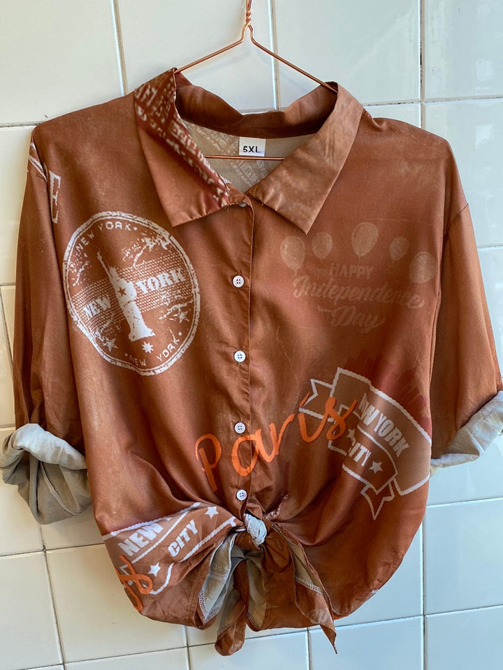 Vintage Vintage bluser 4XL Vintagebluse - New York, str 4XL