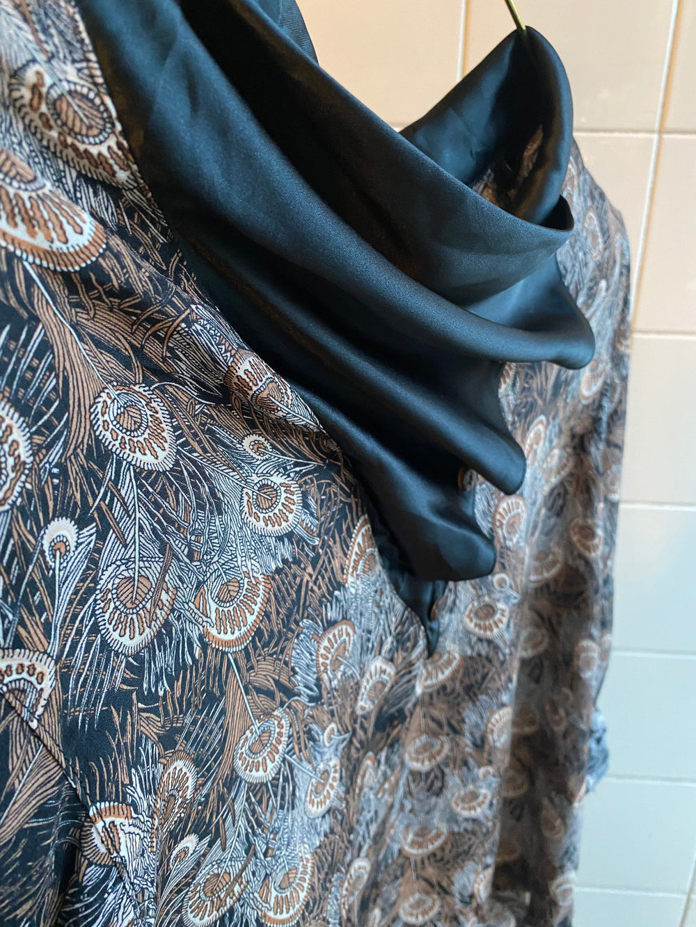 Vintage Vintage bluser L Vintagebluse - Påfugel, str L
