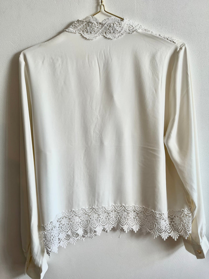 Vintage Vintage bluser S Vintagebluse -  Perleknapp, str S