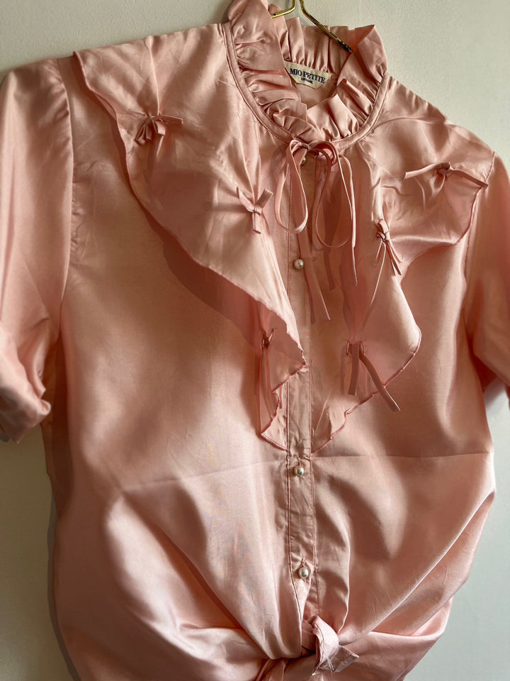 Vintage Vintage bluser XS Vintagebluse - Perler og sløyfer, str XS