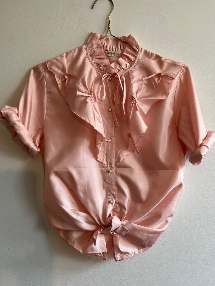 Vintage Vintage bluser XS Vintagebluse - Perler og sløyfer, str XS