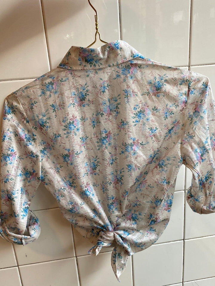 Vintage Vintage bluser XS Vintagebluse - Romantisk hullmønstret, str XS