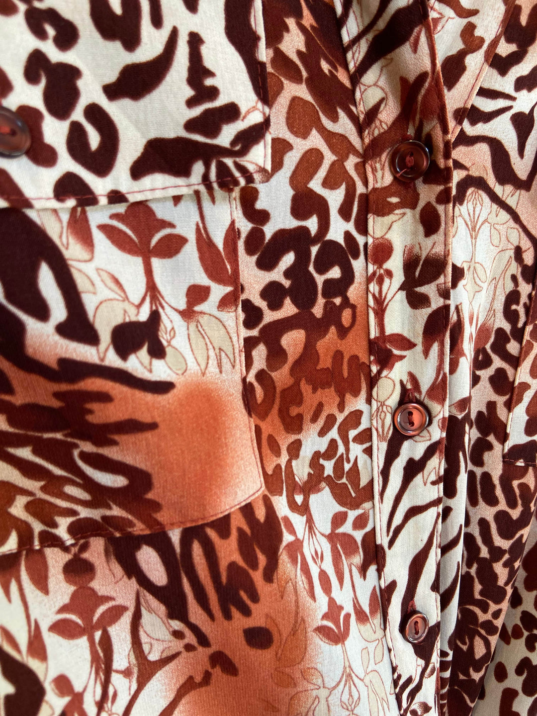 Vintage Vintage bluser 4XL Vintagebluse - Rosa leopard, str 4XL