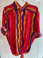 Last inn bildet i Galleri-visningsprogrammet, Vintage Vintage bluser 4XL Vintagebluse - Rosa regnbue, str 4XL

