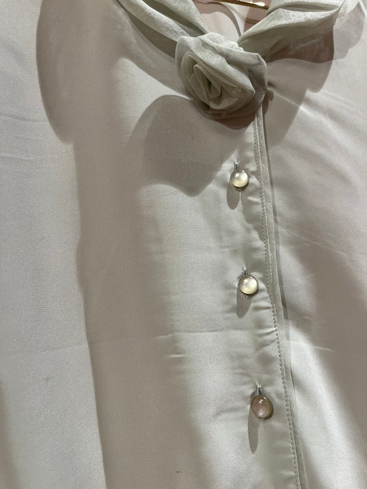 Vintage Vintage bluser L Vintagebluse - Rose-krage, str L