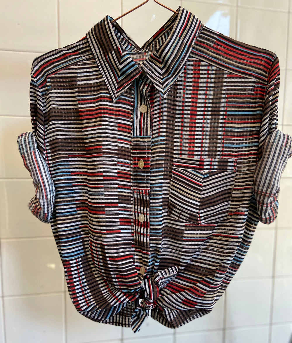 Vintage Vintage bluser XL Vintagebluse - Ruter og striper, str XL