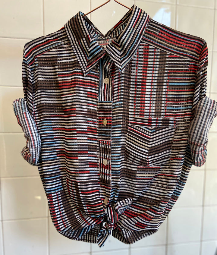 Vintage Vintage bluser XL Vintagebluse - Ruter og striper, str XL