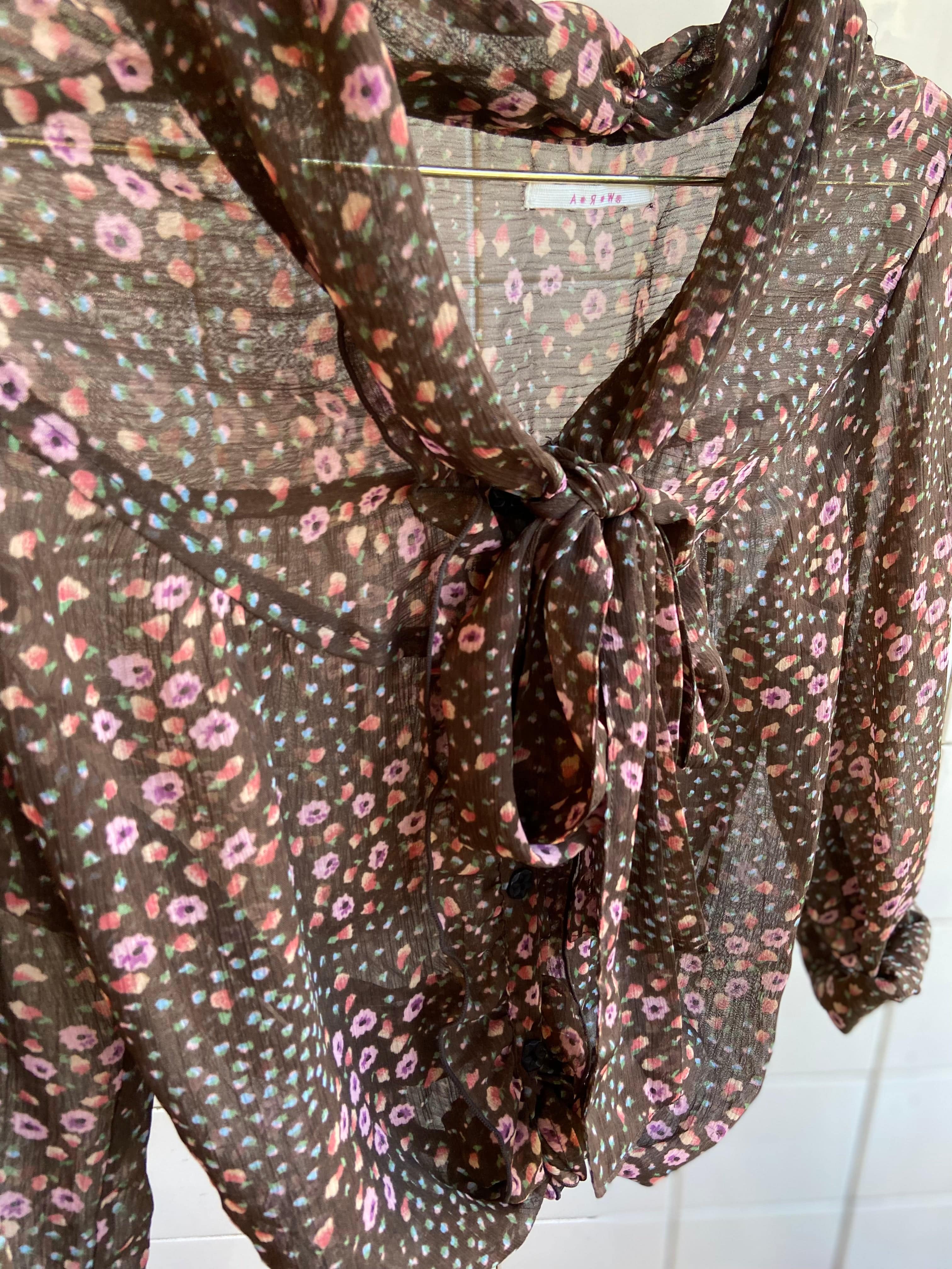 Vintage Vintage bluser S Vintagebluse - Rysjete blomstereng, str S