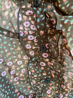 Last inn bildet i Galleri-visningsprogrammet, Vintage Vintage bluser S Vintagebluse - Rysjete blomstereng, str S
