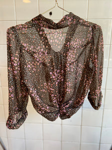Vintage Vintage bluser S Vintagebluse - Rysjete blomstereng, str S