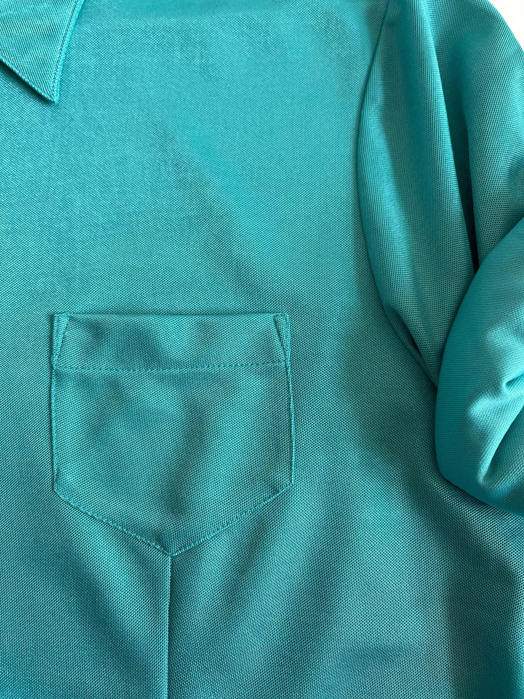 Vintage Vintage bluser XS Vintagebluse - Shiny turkis, str XS
