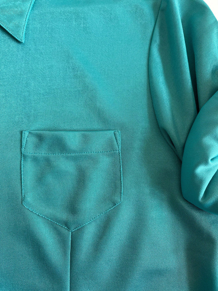 Vintage Vintage bluser XS Vintagebluse - Shiny turkis, str XS