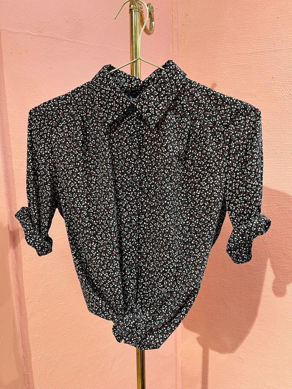 Vintage Vintage bluser XS Vintagebluse - Småblomstret, str XS