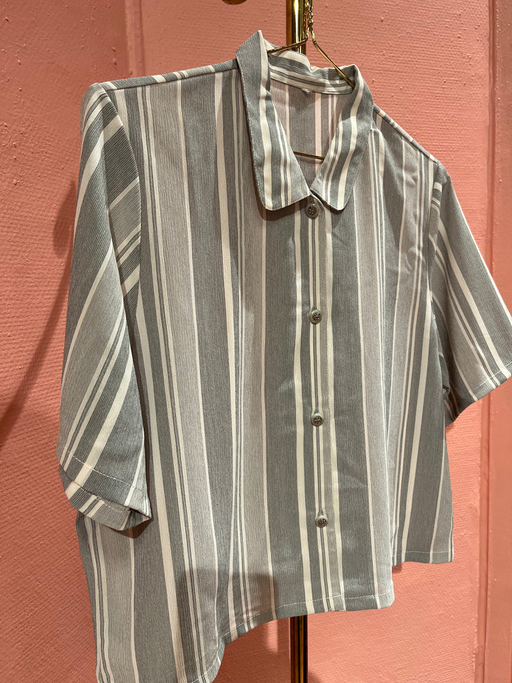 Vintage Vintage bluser M Vintagebluse - Sølvstriper, str M