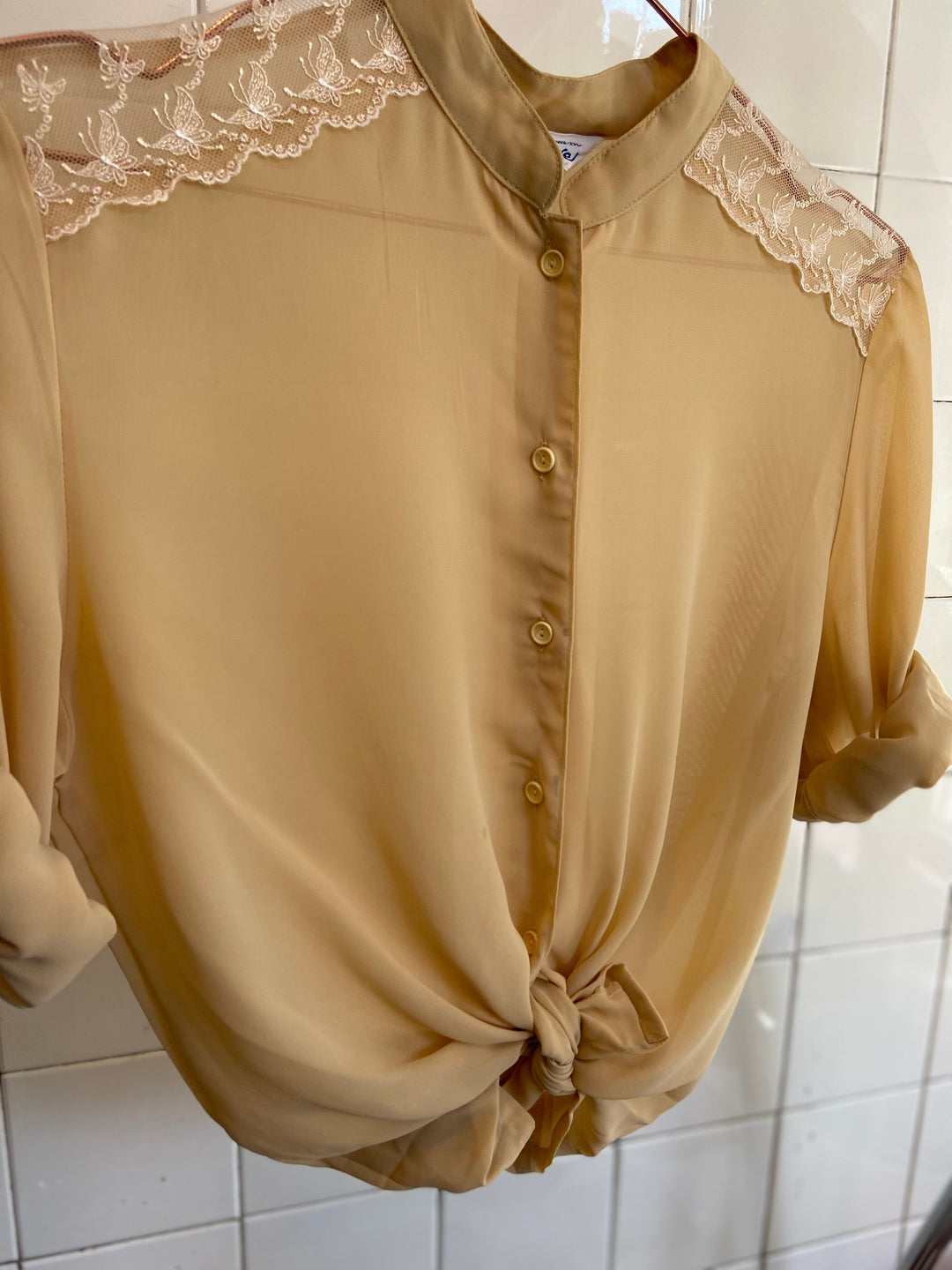 Vintage Vintage bluser S Vintagebluse - Sommerfugl, str S
